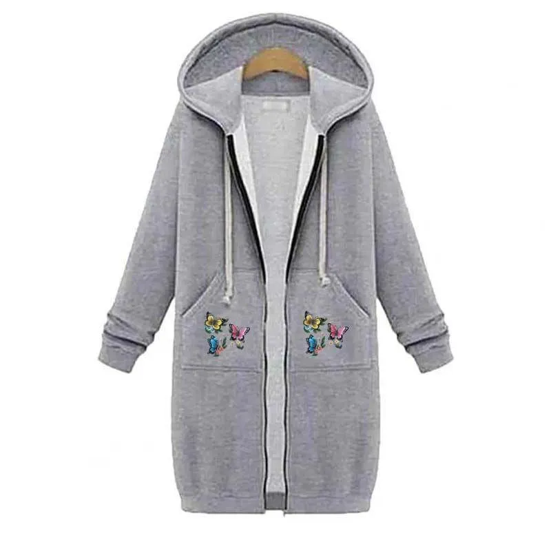 Women's Extra-Long Zipper Hoodie