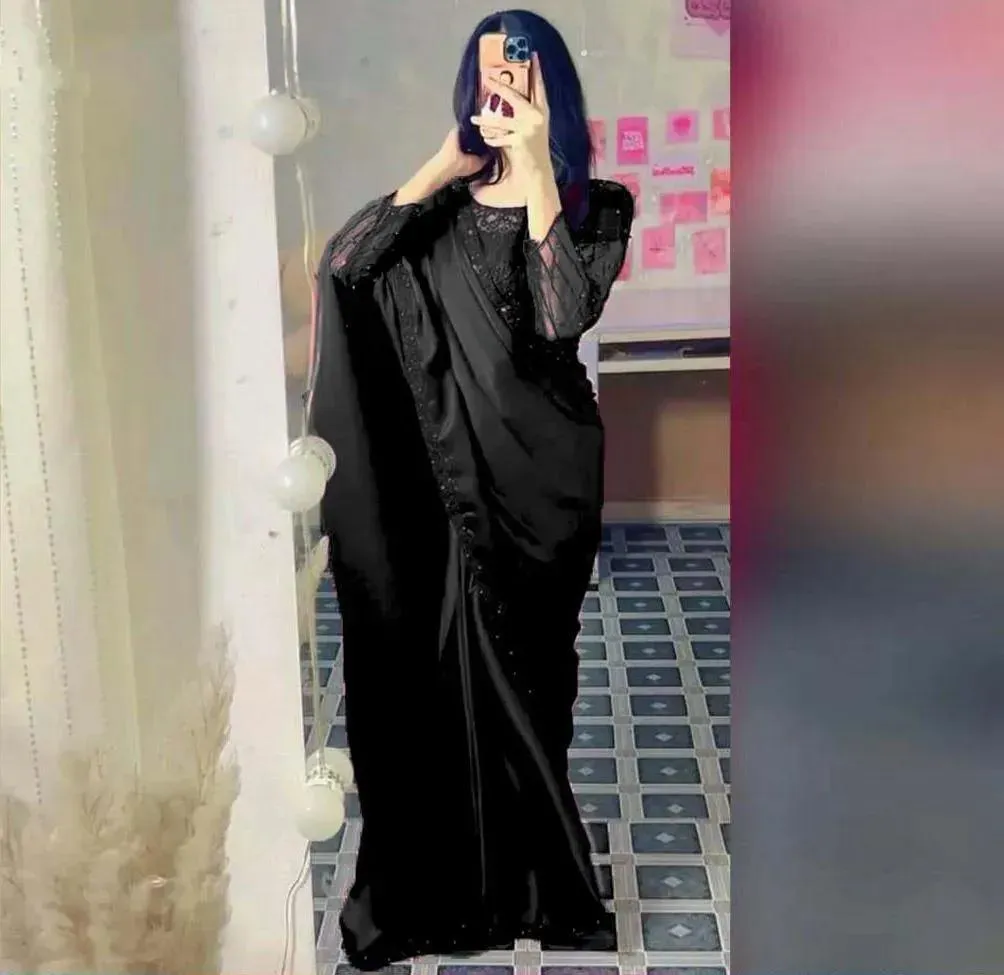 Elegant Black Silk Embroidered Stitched Saree with Blouse - 1 Pc