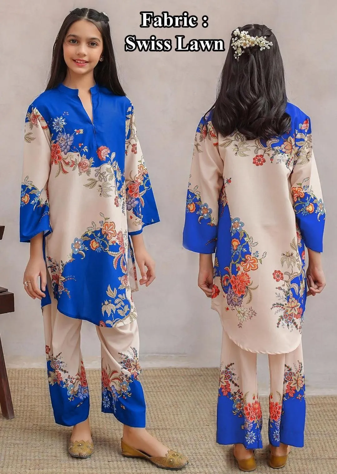 Kids Digital Swiss Printed Lawn 2 piece Suit 