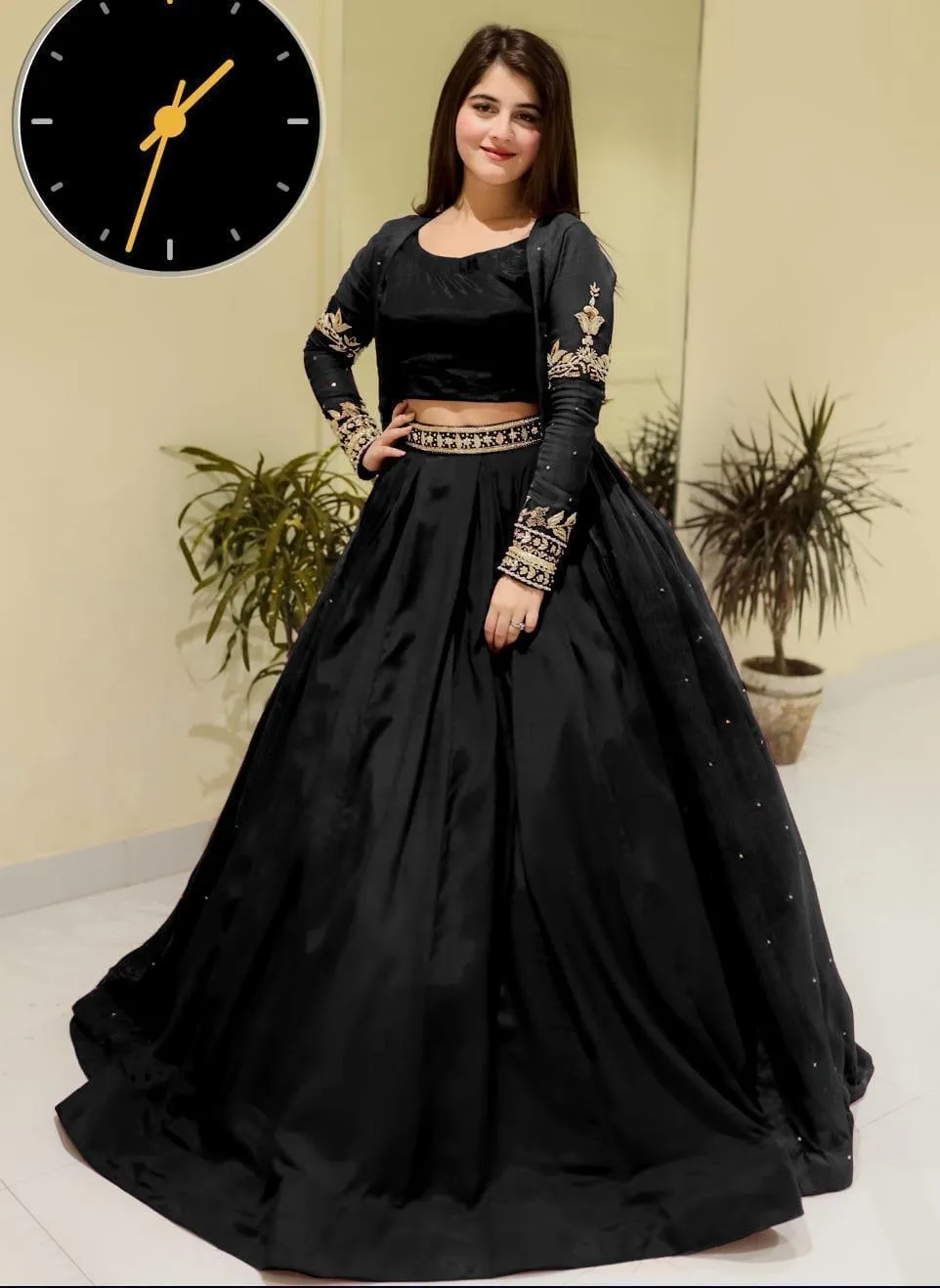 3 Pcs Women's Stitched Shamoz Silk Embroidered Maxi Suit