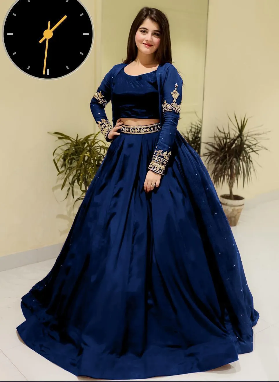 3 Pcs Women's Stitched Shamoz Silk Embroidered Maxi Suit