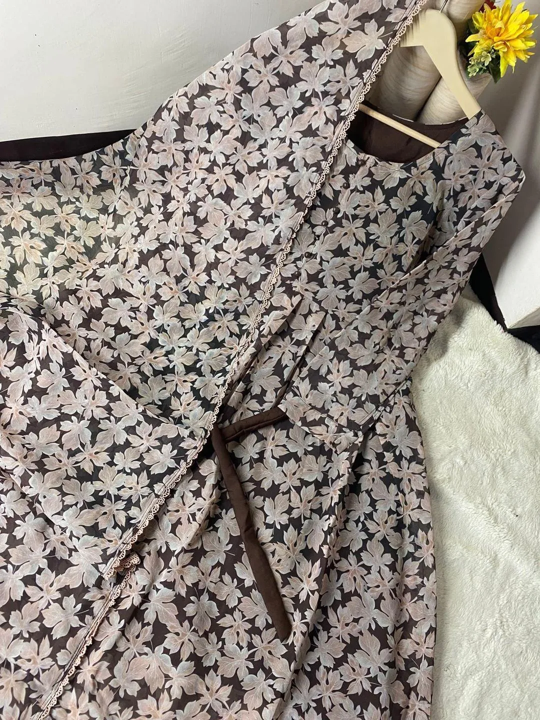 Stylish Women's Printed Chiffon Maxi with Dupatta - 2 Pcs