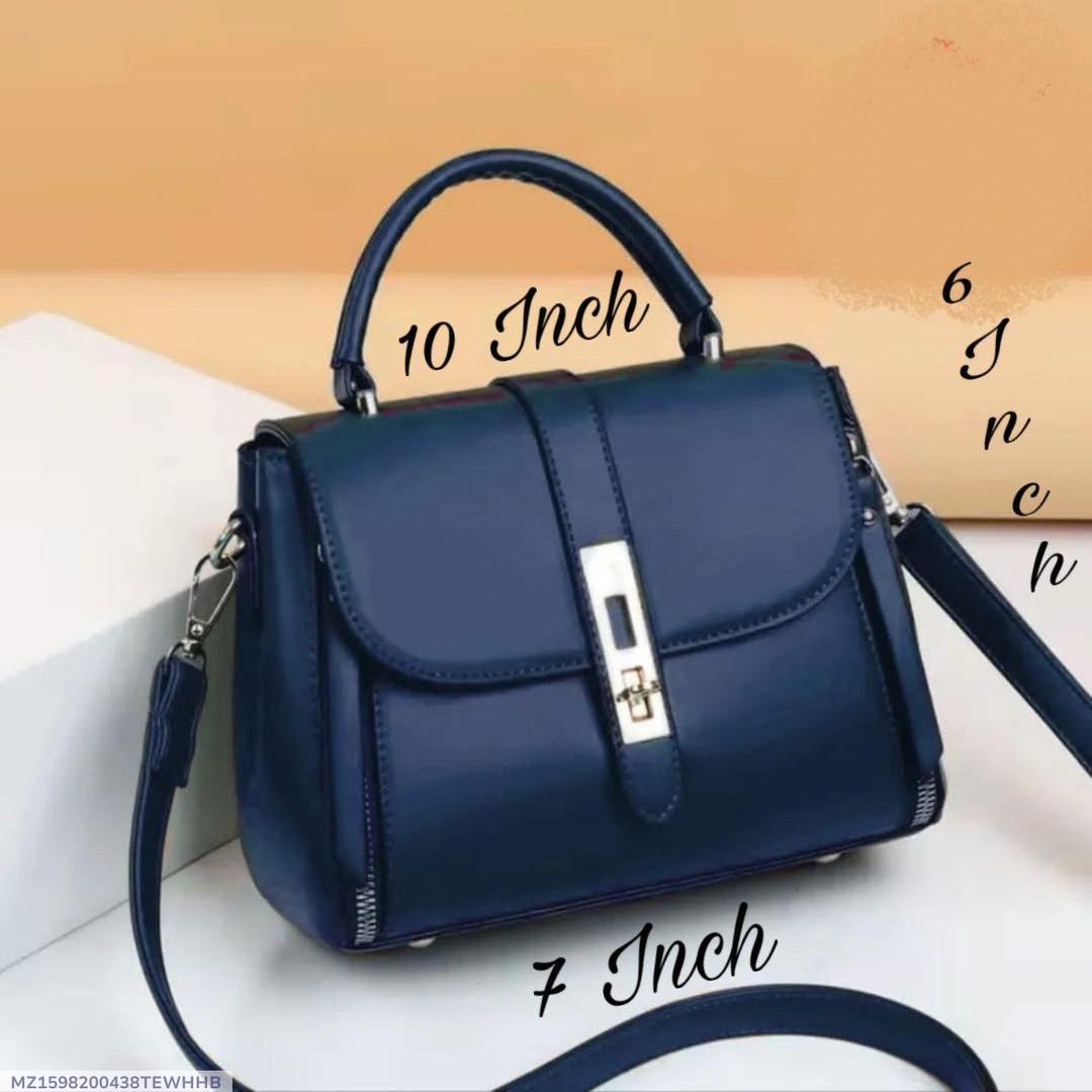 Blue Women's PU Leather Crossbody Bag Medium Size