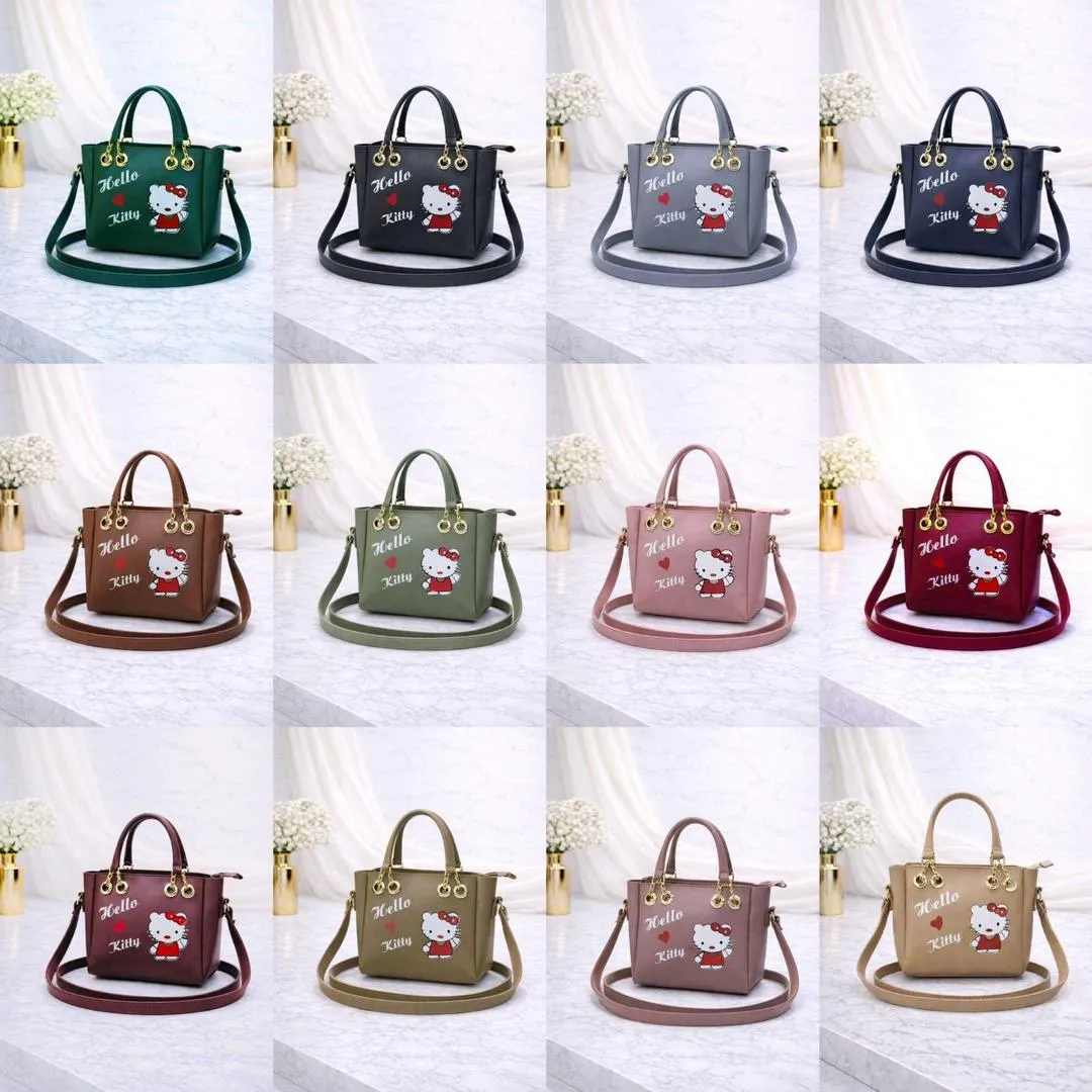 Hello Kitty Peach PU Crossbody Bag for Girls