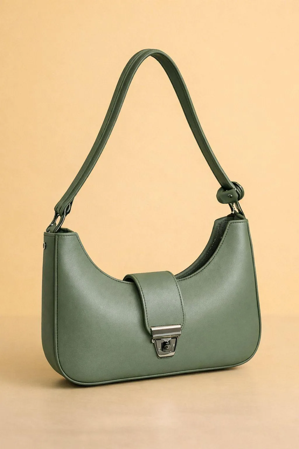 Girl's PU Leather Plain Shoulder Bag