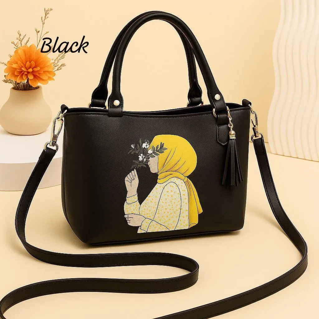 Girl's PU Leather Printed Shoulder Bag