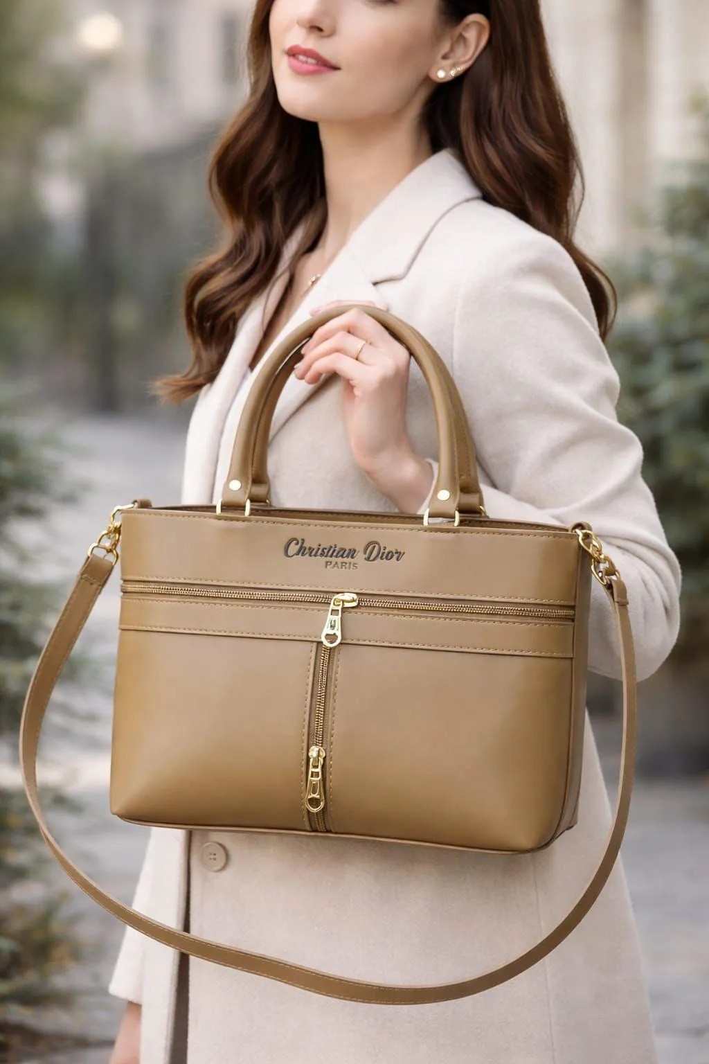 Women's Leather Plain Shoulder Bag
