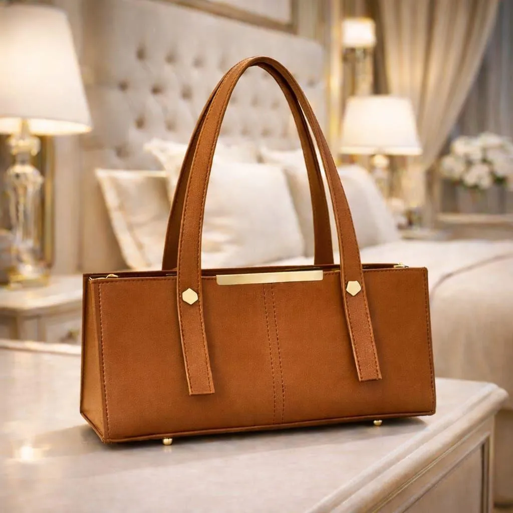 Women's Leather Plain Shoulder Bag