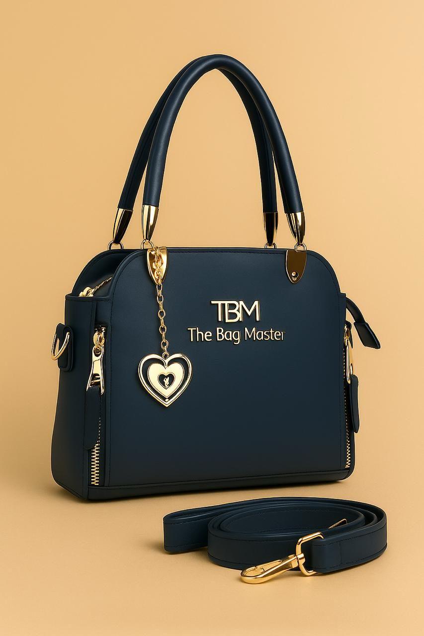 Stylish Women's PU Leather Hand Bag - 1 Pc in Blue