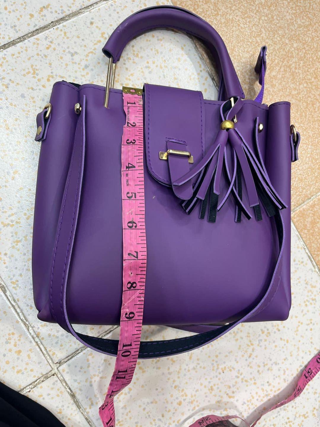 Women's PU Leather Plain Hand Bag Set