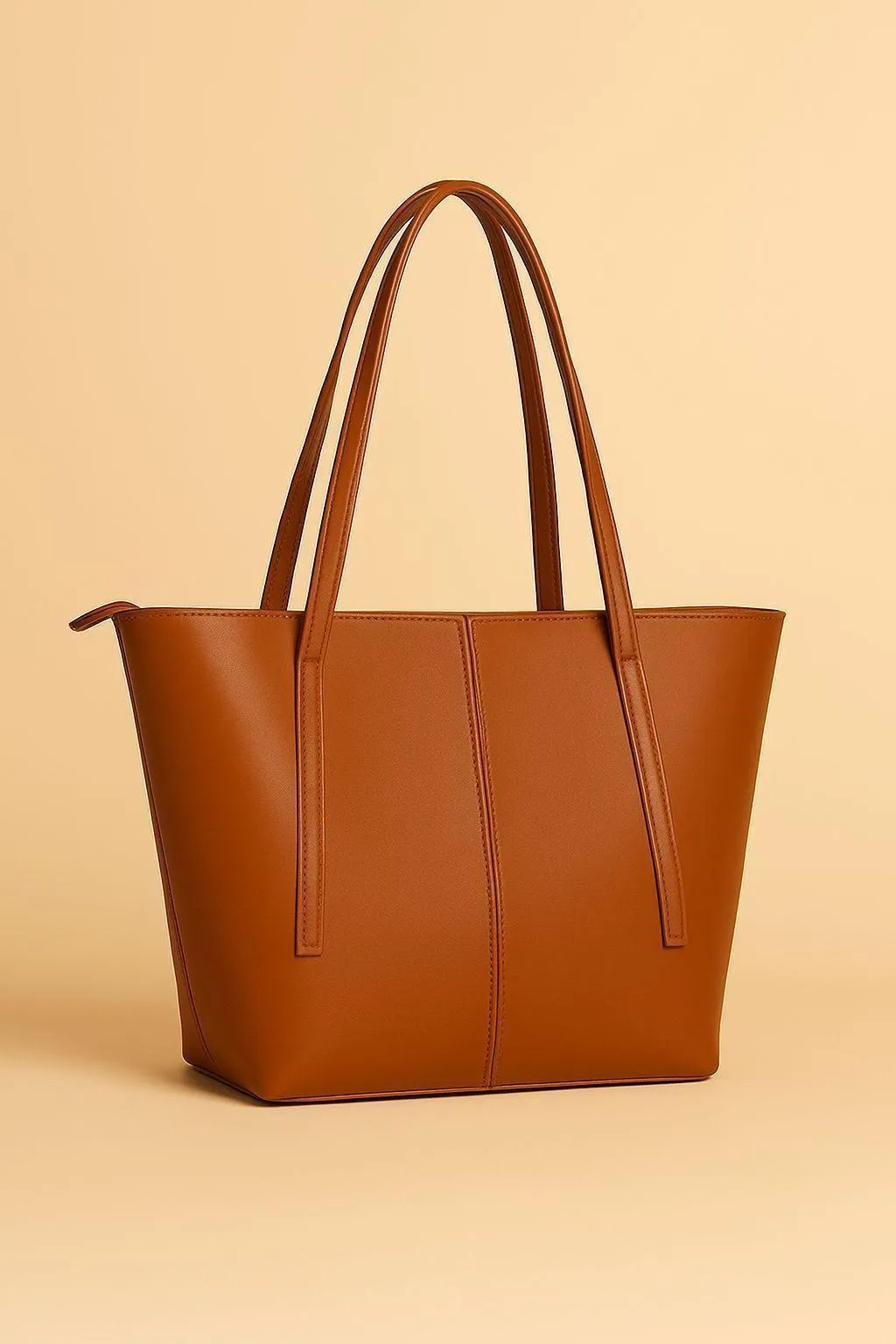Women's PU Leather Plain Tote Bag