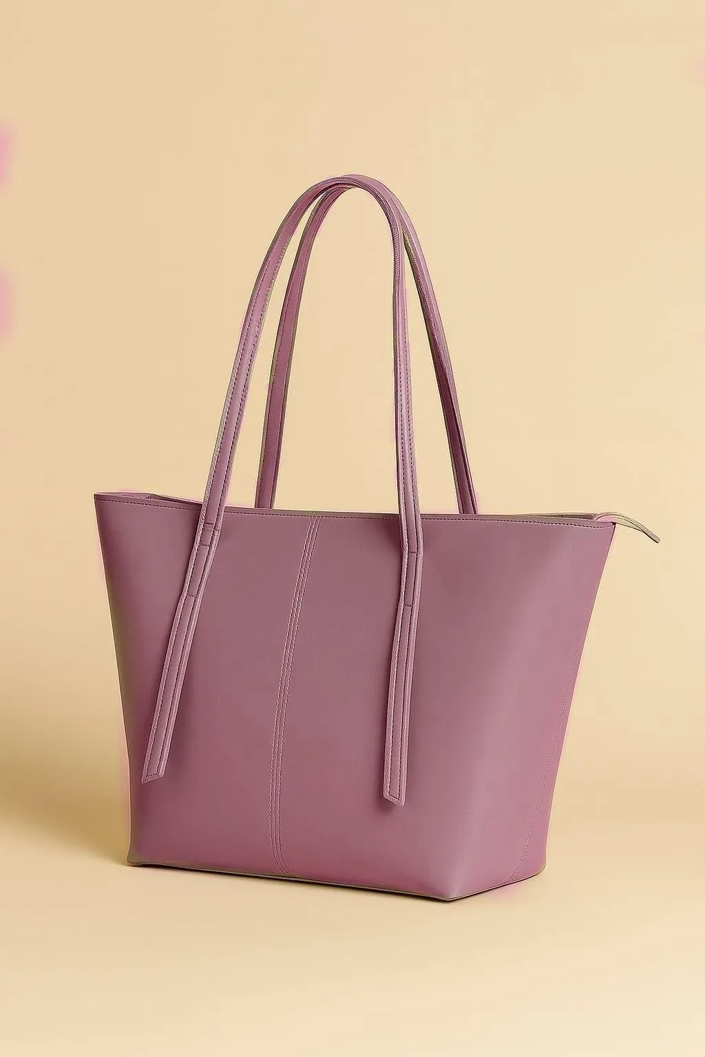 Women's PU Leather Plain Tote Bag