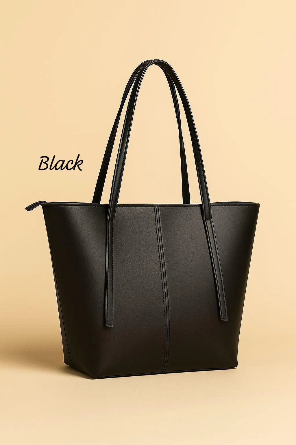 Women's PU Leather Plain Tote Bag