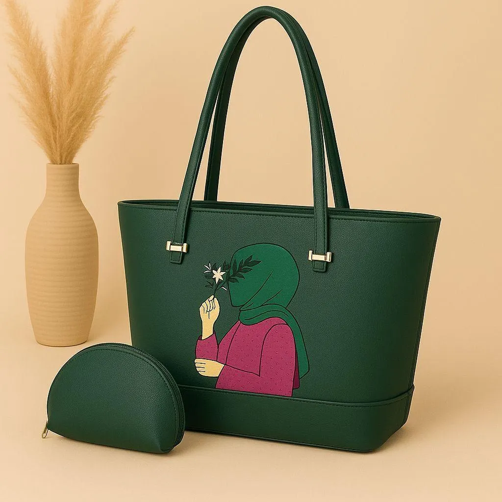 Women's PU Leather Printed Hand Bag Set