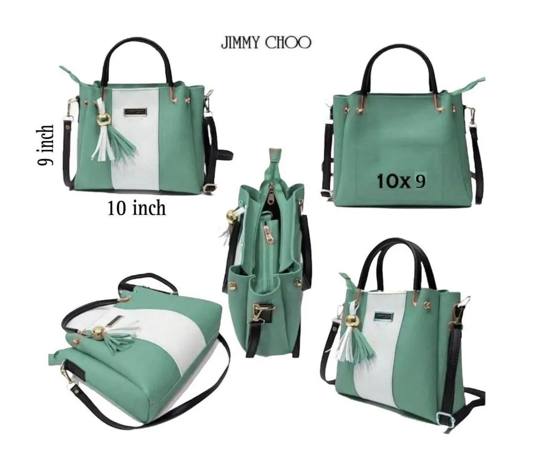 Women's PU Leather Plain Hand Bag Set