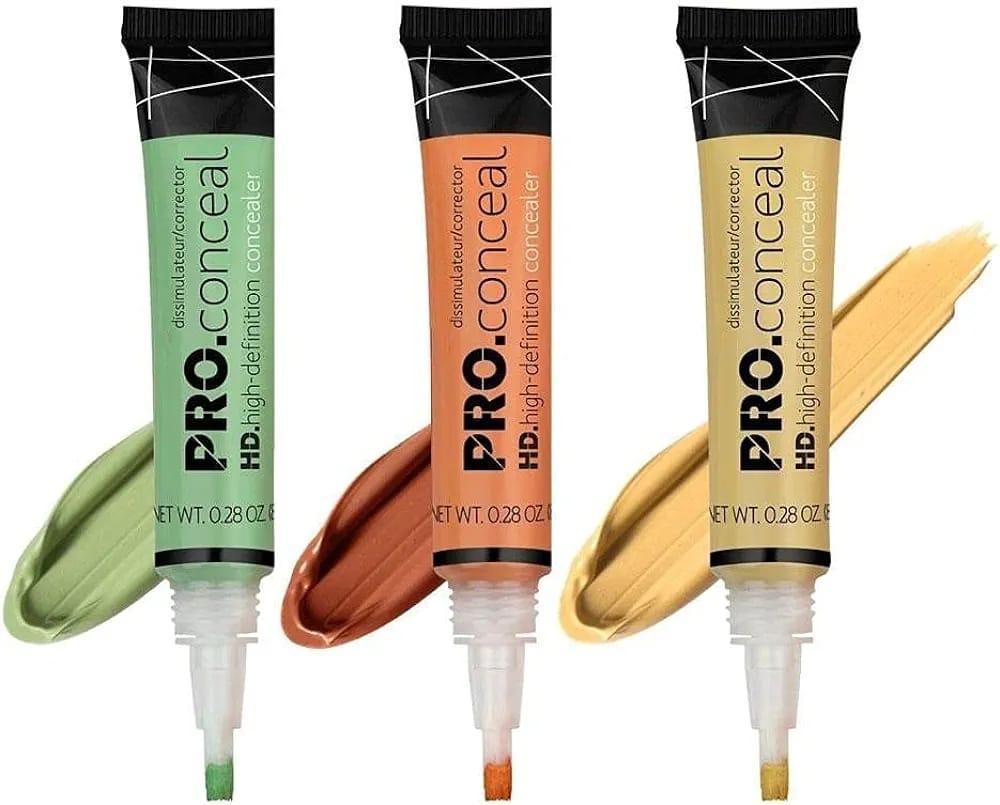 Pro High Coverage Multicolor Concealer - 3 Pcs Pack for Flawless Skin