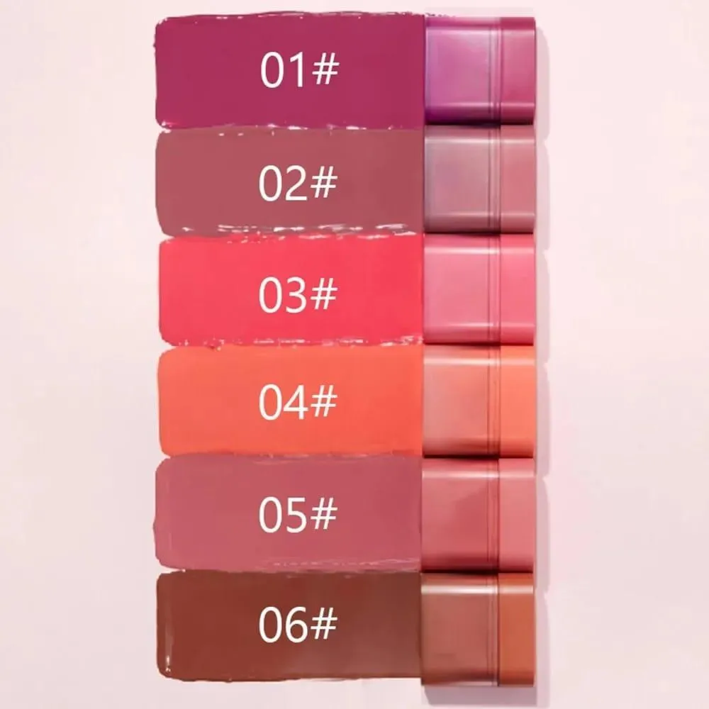 Vibrant 6 Pcs Blush Sticks - Medium Coverage Multicolor Creamy Blush for Radiant Glow