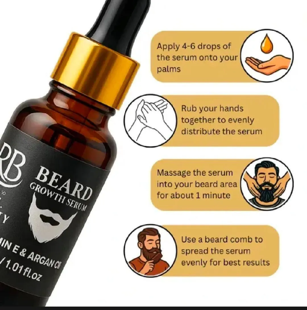 Beard Growth Serum 30ml with Vitamin E & Argan Oil