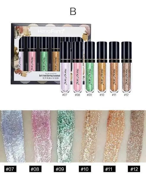 6 Pcs Glitter Multicolor Eyeliner - High Pigmented Liquid Eyeliner Collection