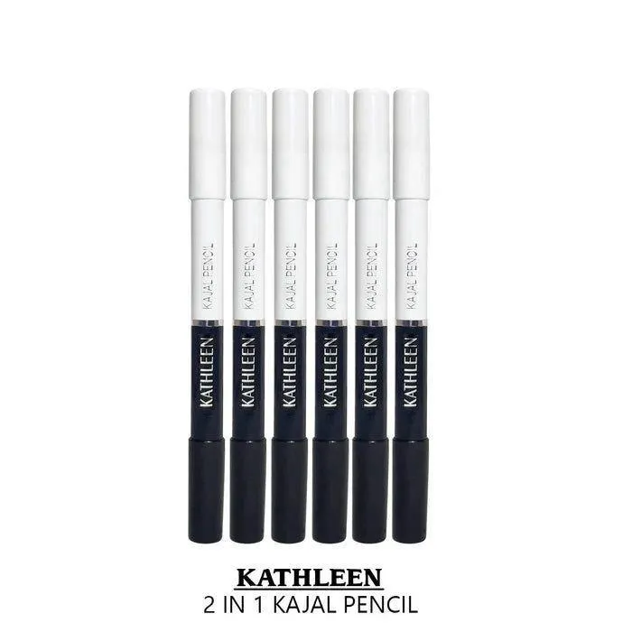 Waterproof 2-in-1 Kajal Pencil Black White