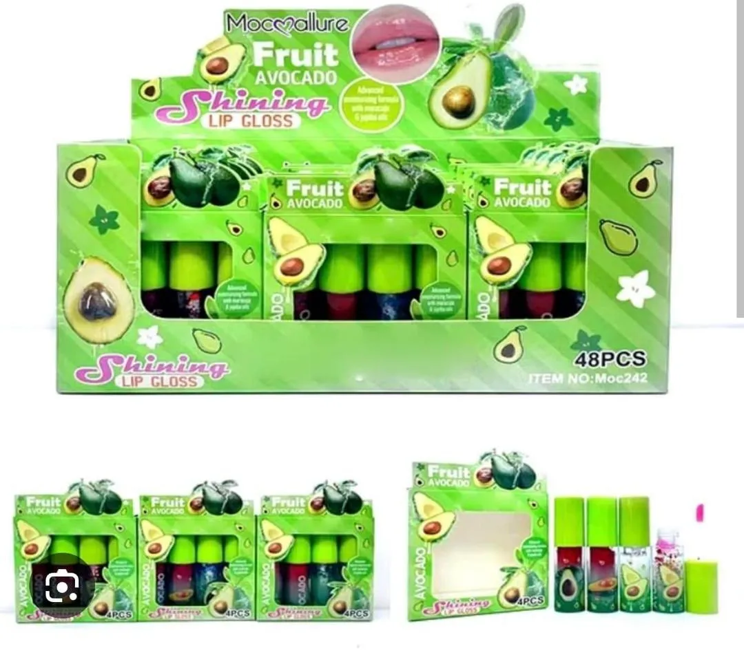 Multicolor Lip Gloss Set - 4 Pcs with Cool Undertone and Glossy Finish