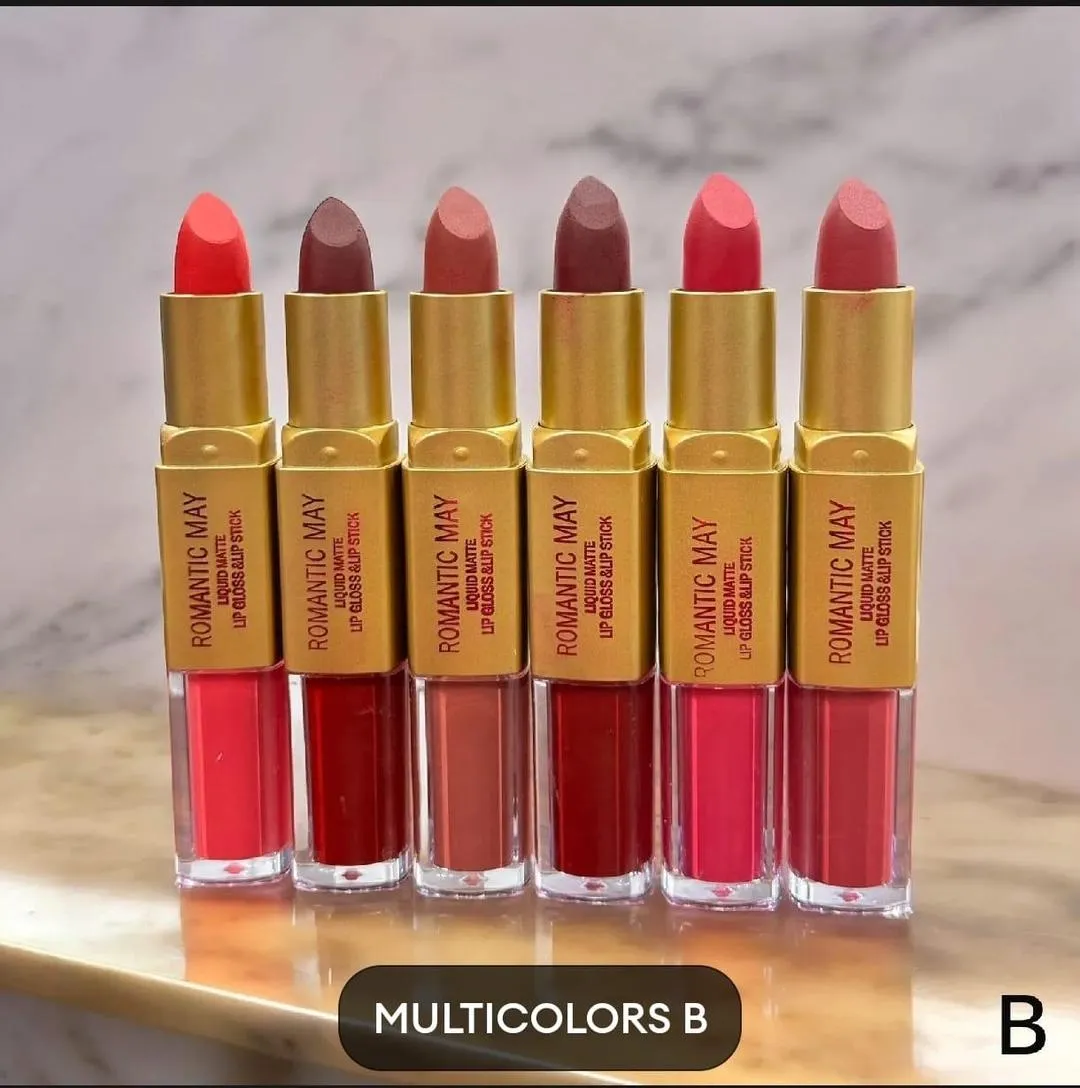 High Pigmented Cool Undertone Lip Set - 6 Pcs Multi-Color Shades of Pink