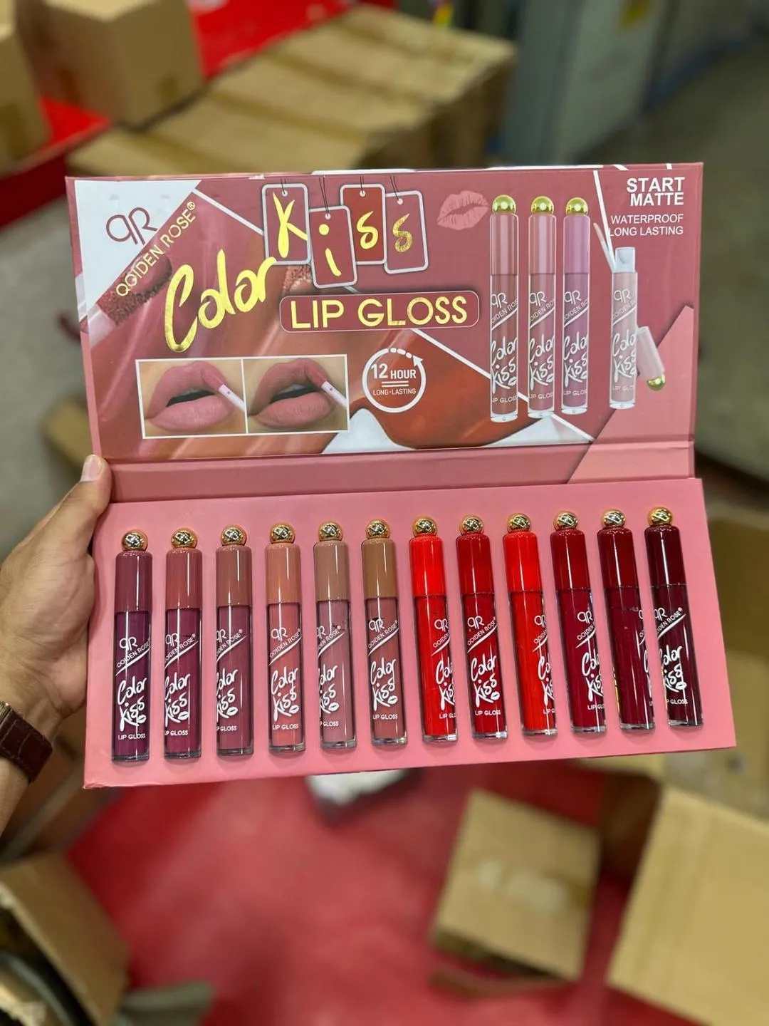 Vibrant Multicolor Lip Gloss Set - 12 Pcs High Pigmented with Bold Coverage