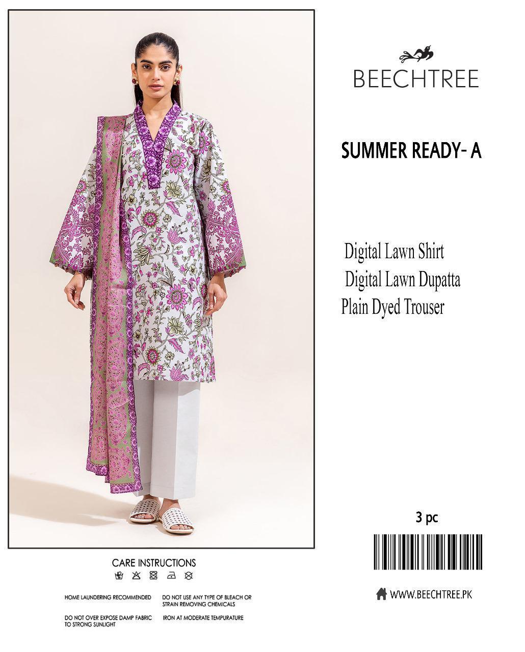 3 Pcs Women's Unstitched Printed Suit