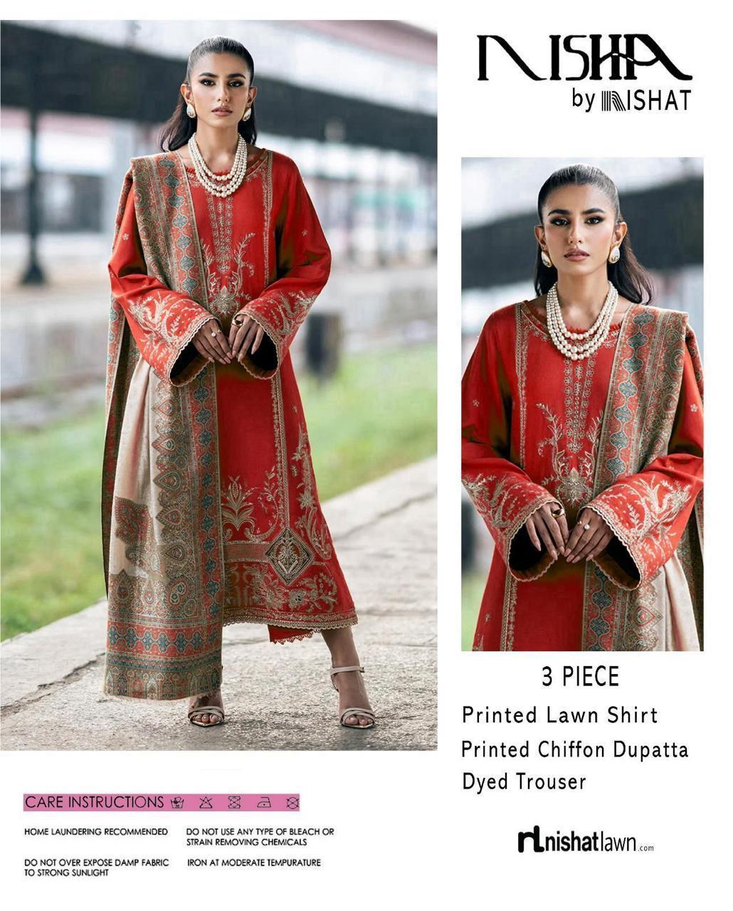 3 Pcs Women's Unstitched Printed Suit