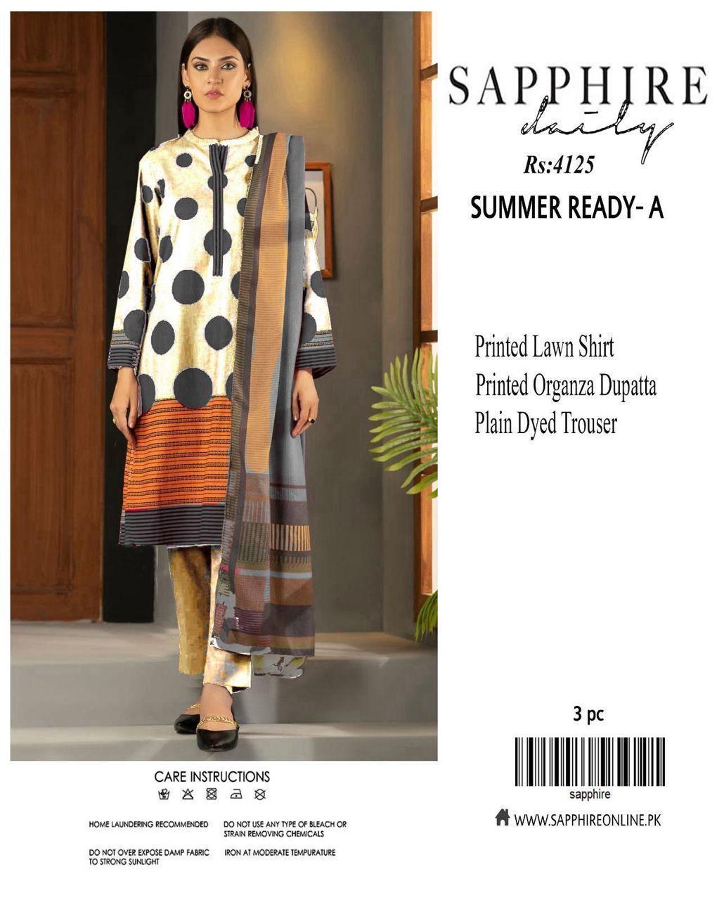 3 Pcs Women's Unstitched Printed Suit