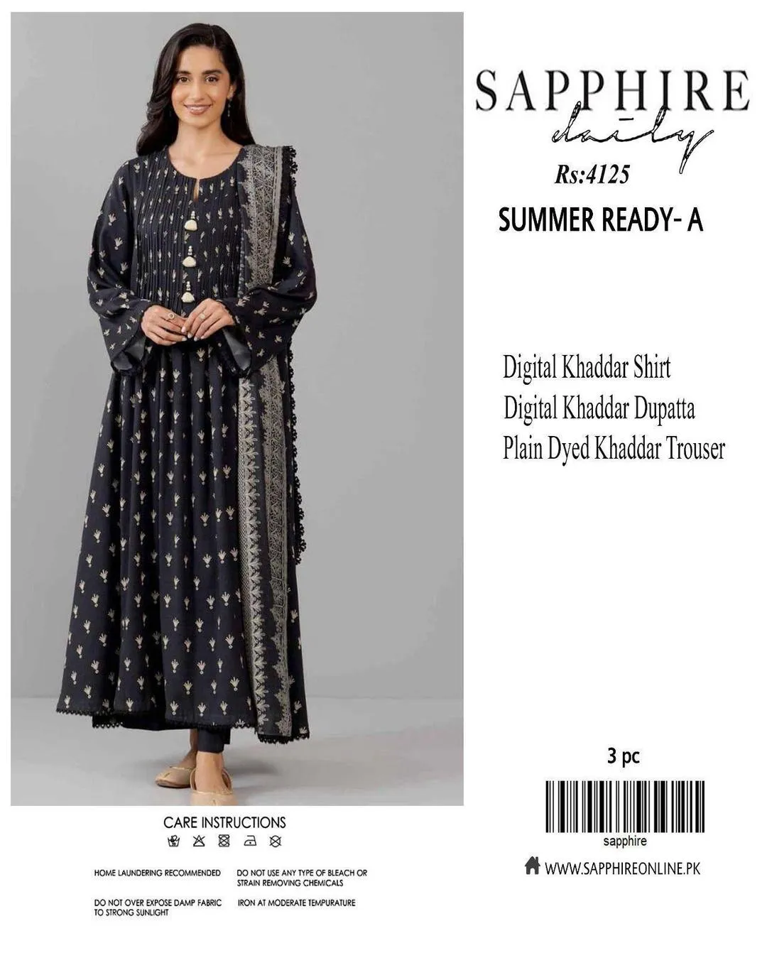 3 Pcs Women's Unstitched Digital Print Suit