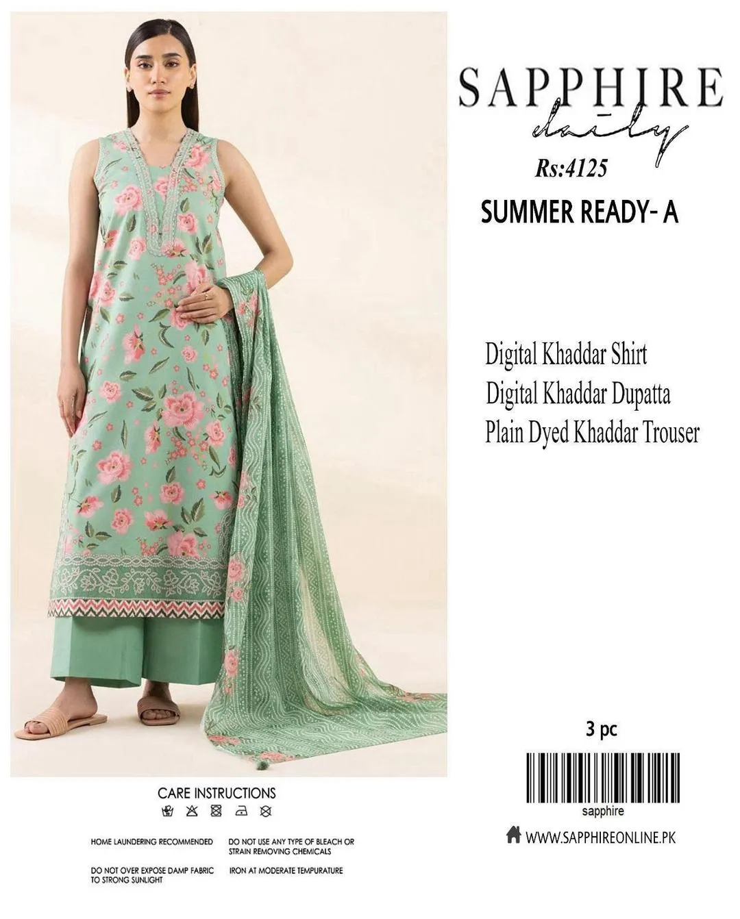 3 Pcs Women's Unstitched Digital Print Suit