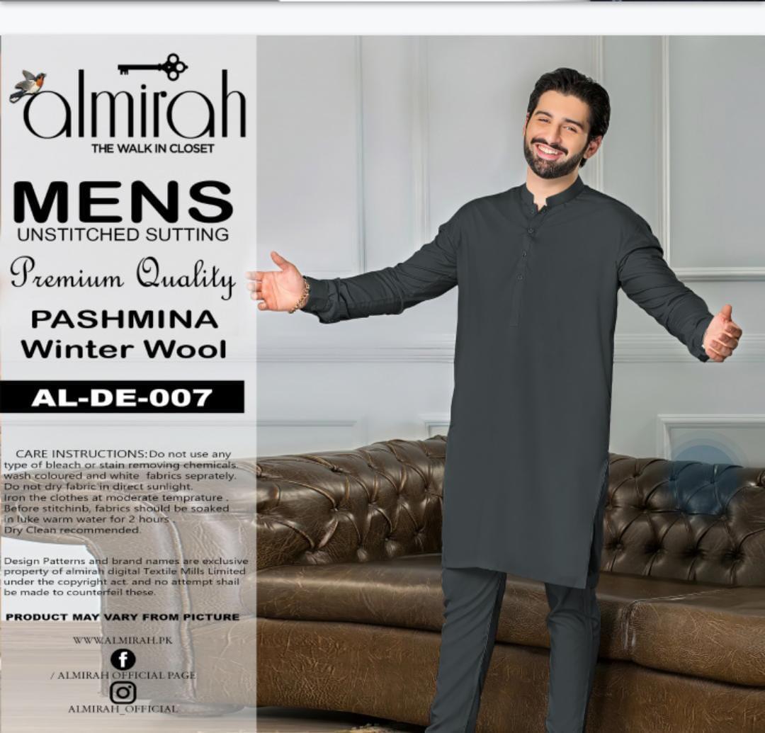 Luxurious Woolen Grey Suit for Men – Perfect Unstitched Winter Attire