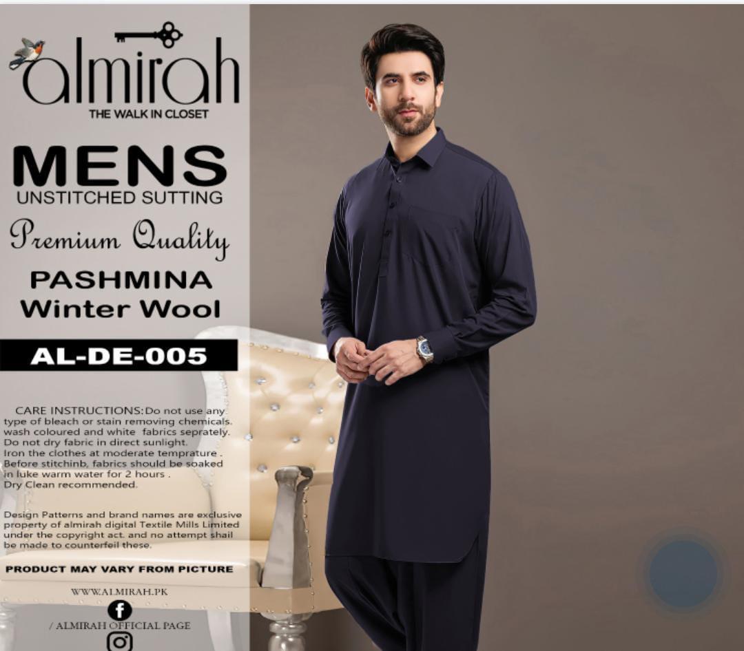 Elegantly Crafted Wool Suit for Men - Classic Plain Design for Winter