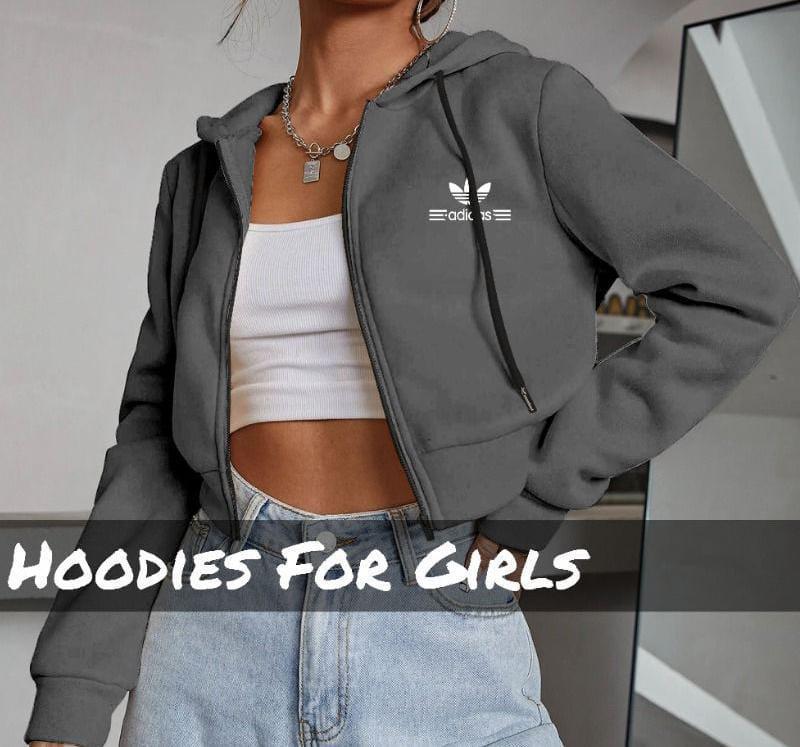 1 Pc Women's Stitched Fleece Printed Hoodie