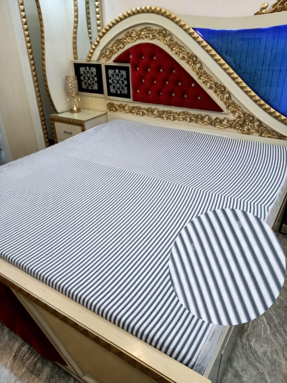 Terry Cotton Plain Double Bed Mattress Cover