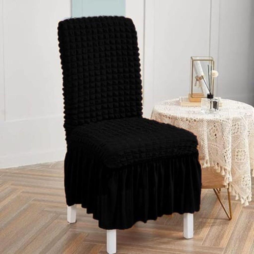 Set of 6 Textured Jersey Chair Covers for Stylish Protection