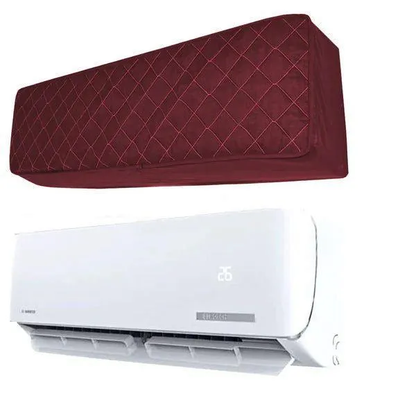 Versatile Cotton AC Cover - 1 Pc in Maroon, Indoor & Outdoor Included