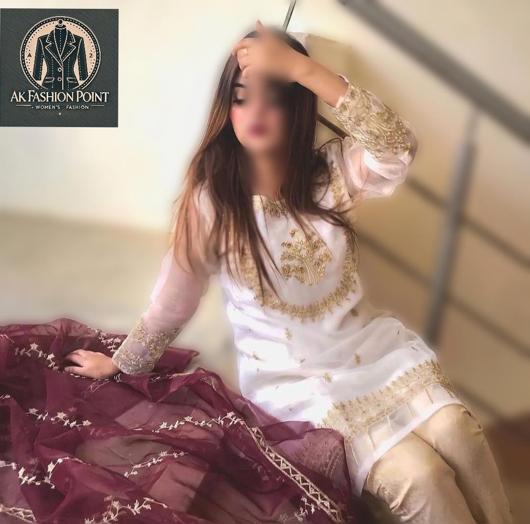 3 Pcs Women's Stitched Hand Work Suit