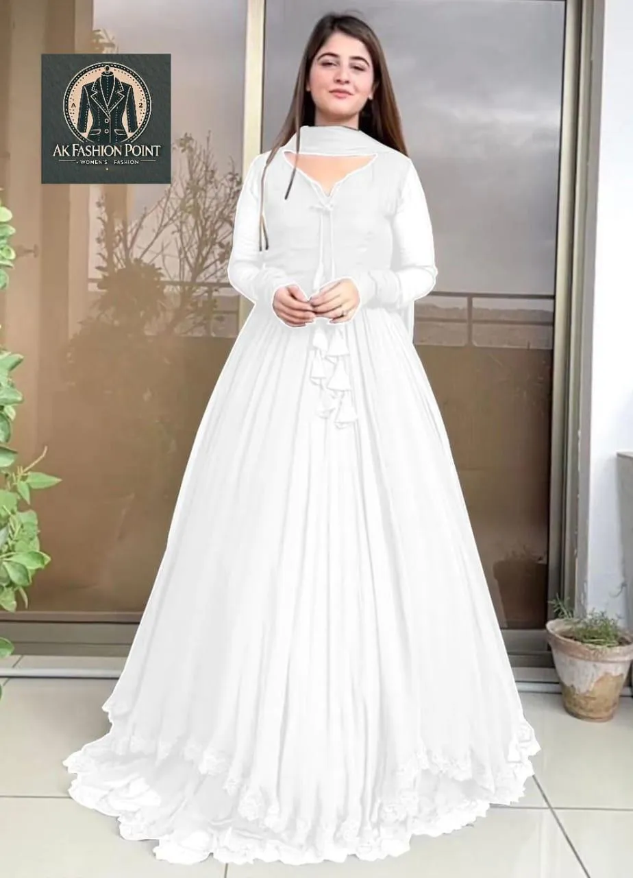 3 Pcs Women's Stitched Chiffon Plain Suit