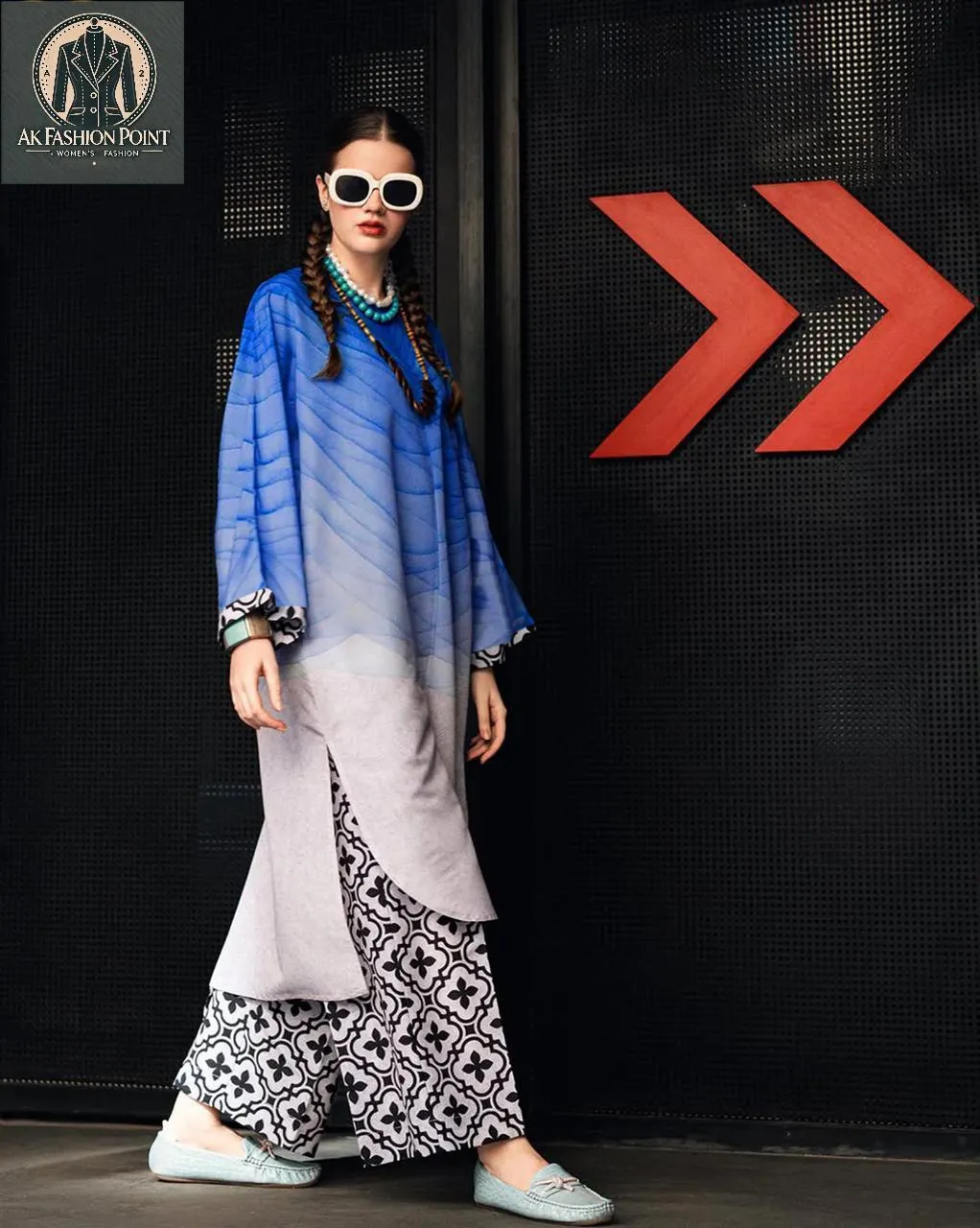 2 Pcs Women's Stitched Swiss Lawn Digital Print Shirt And Trouser