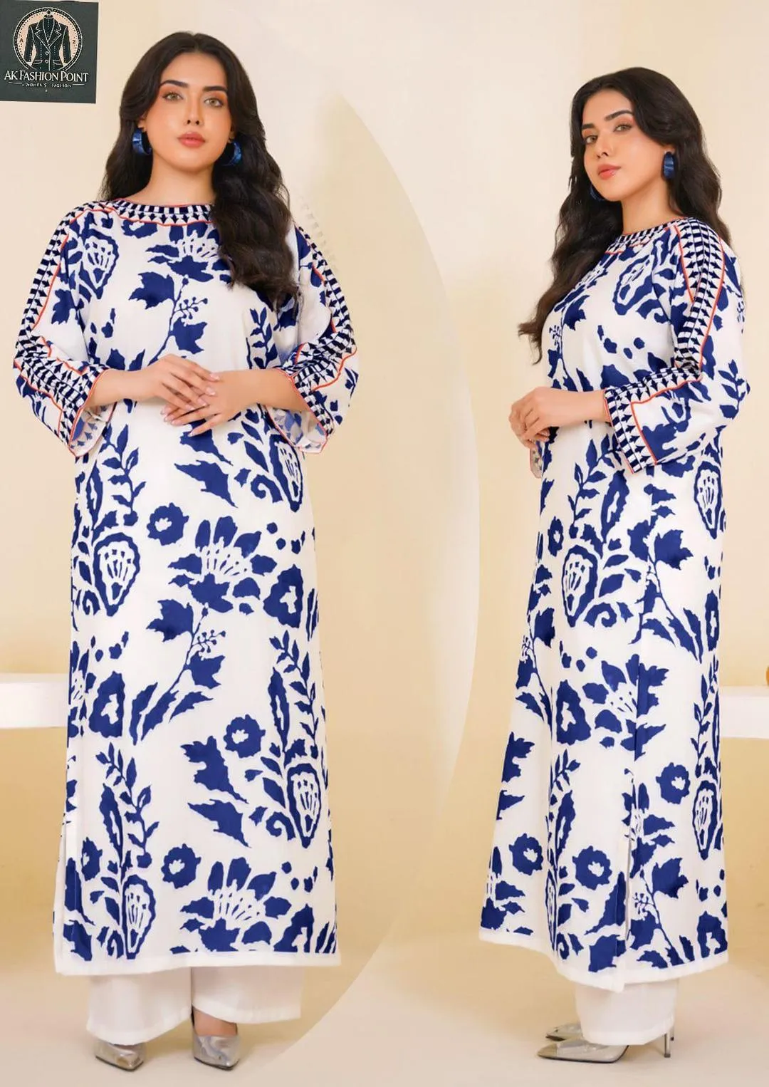 2 Pcs Women's Stitched Swiss Lawn Digital Print Shirt And Trouser