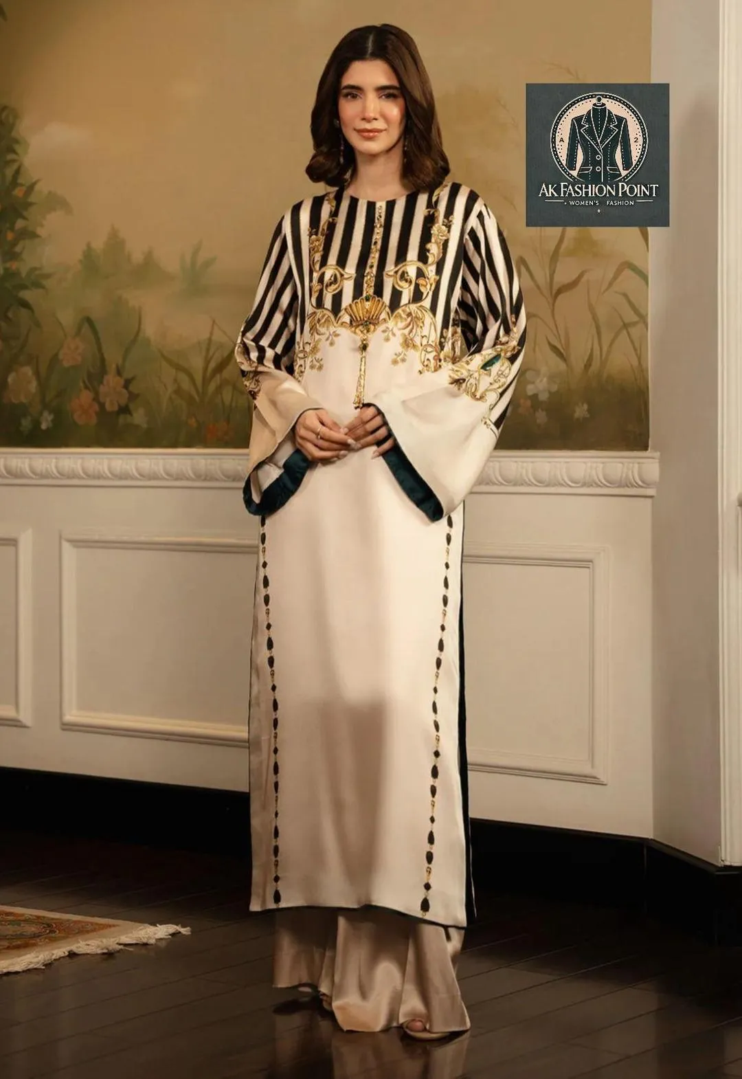 2 Pcs Women's Stitched Swiss Lawn Digital Print Shirt And Trouser