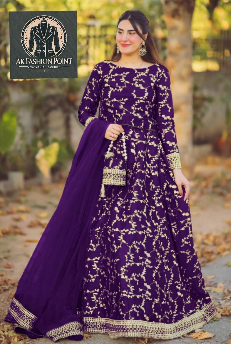 4 Pcs Women's Stitched Embroidered Lehenga Choli