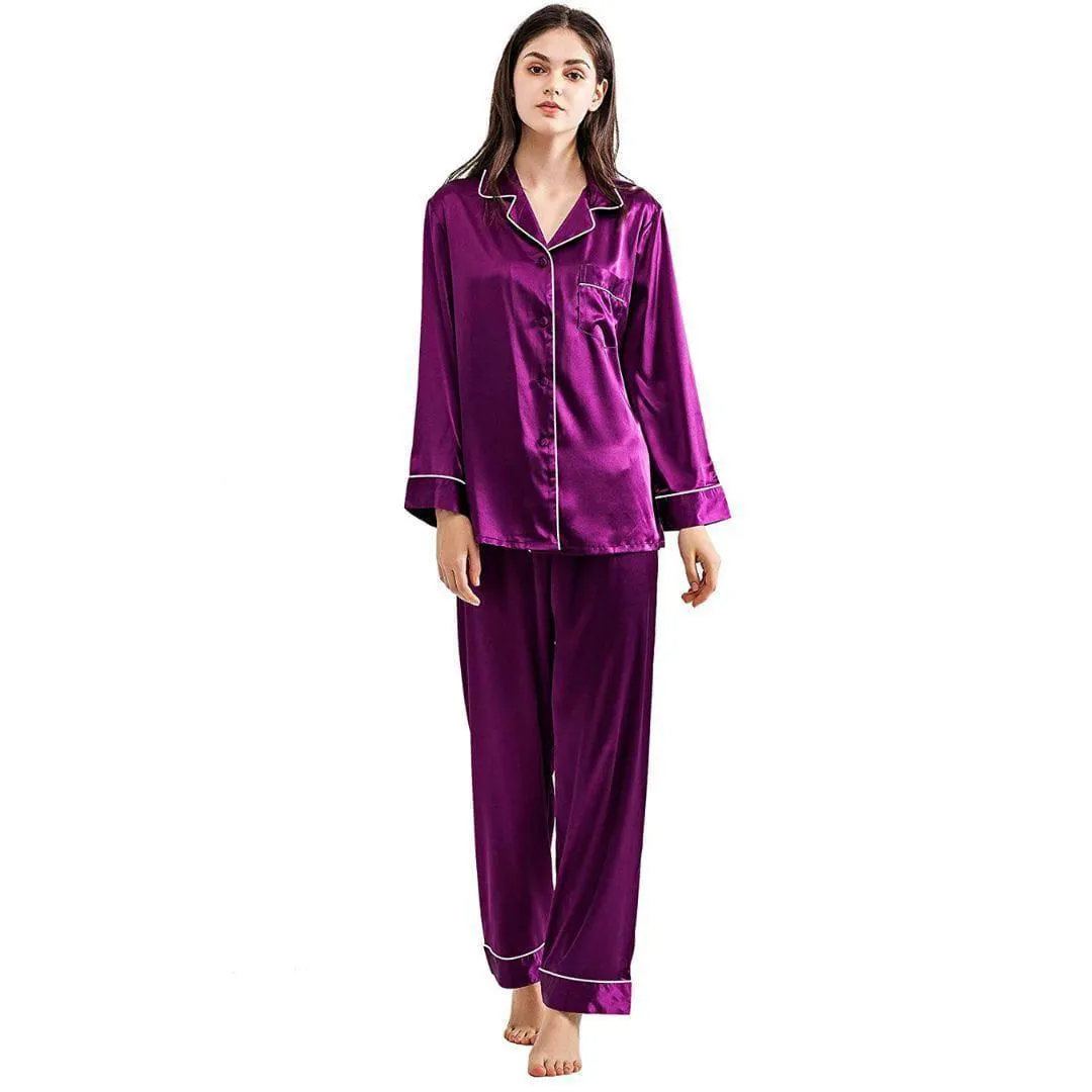 3 Pcs Women's Stitched Silk Plain Night Suit