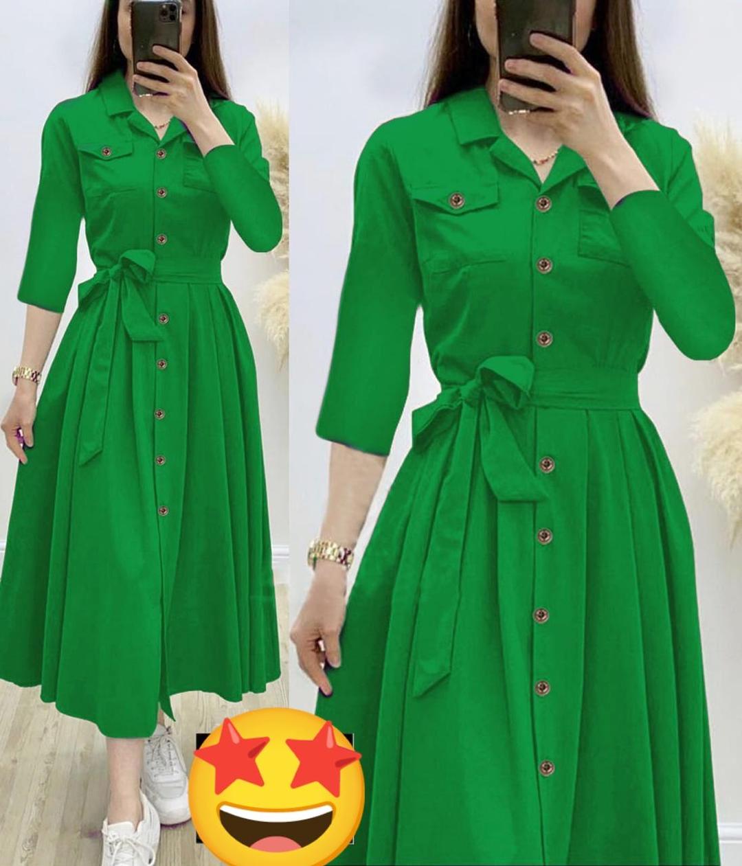 1 Pc Women's Stitched Plain Frock