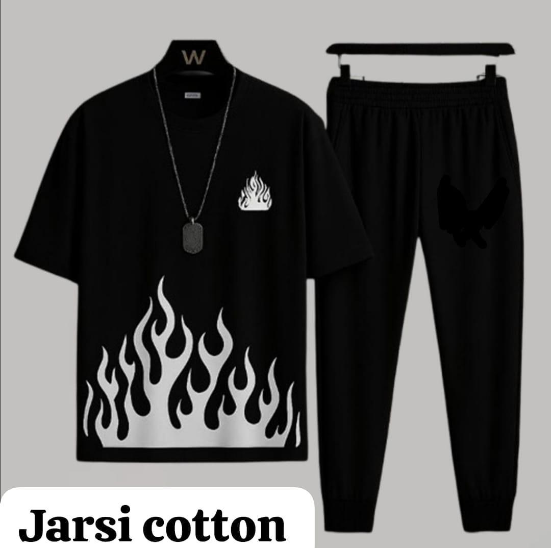 Micro Interlock Printed Track Suit black firee