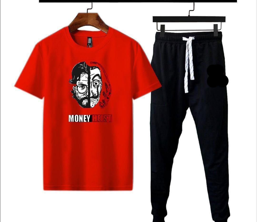 Micro Interlock Printed Track Suit   red   MONYHIEST