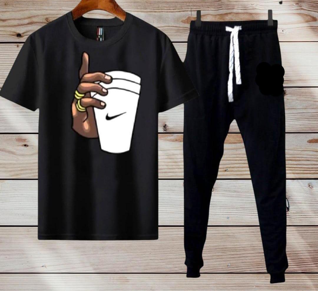 Micro Interlock Printed Track Suit    Black   Cup
