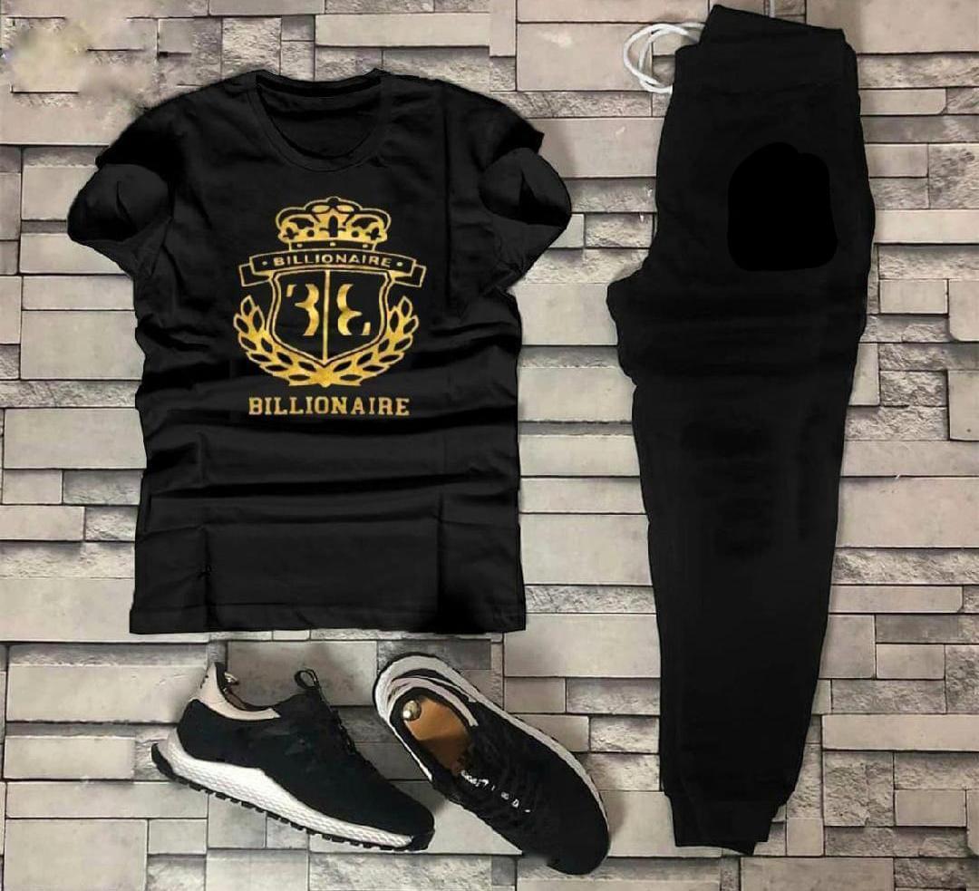 Micro Interlock Printed Track Suit    Black  Billionaire